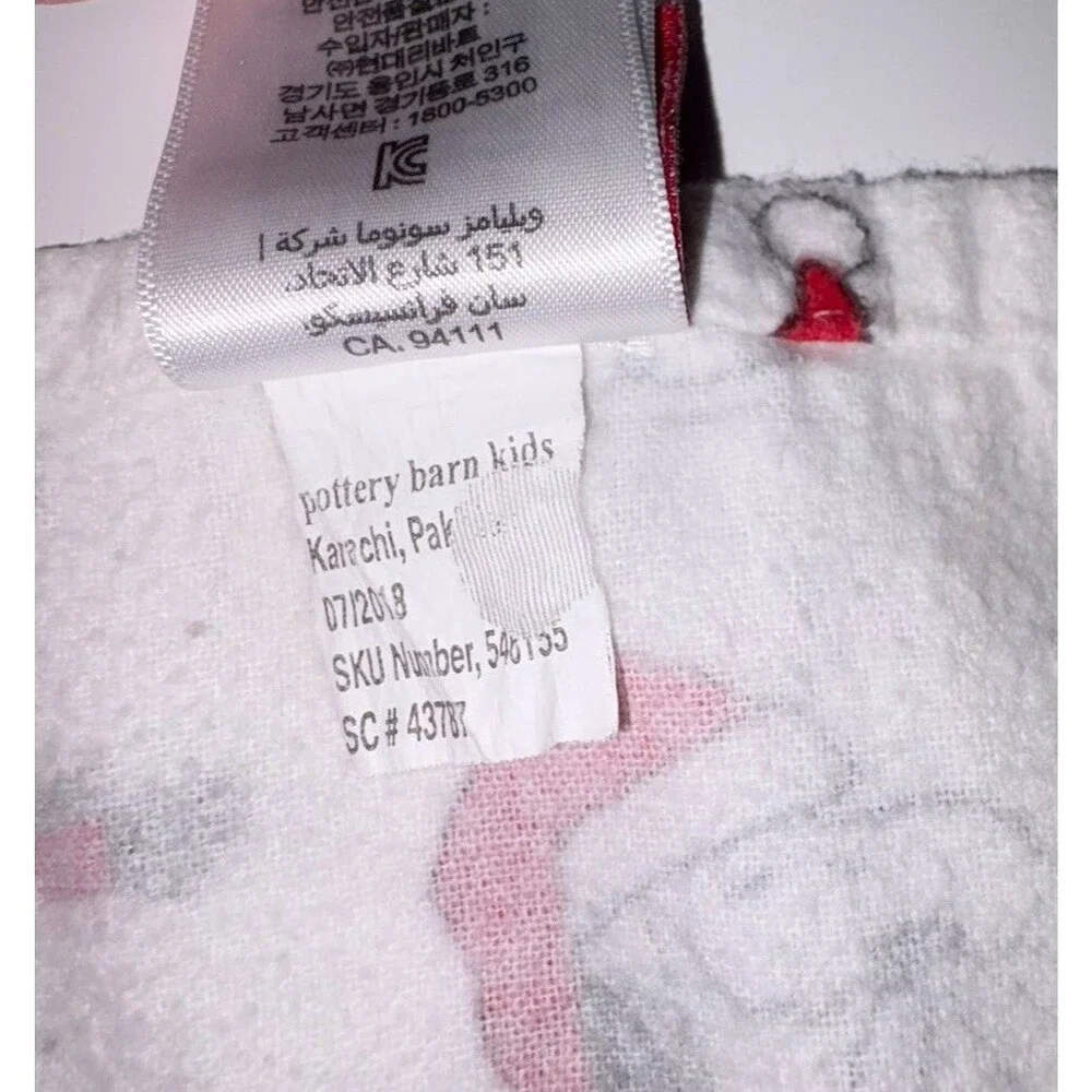 Pottery Barn Snoopy Christmas Holiday Twin Size Sheet Set Flannel Organic Cotton